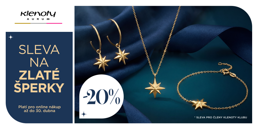 Sleva na zlaté šperky - 20 % pro členy Klenoty Klubu