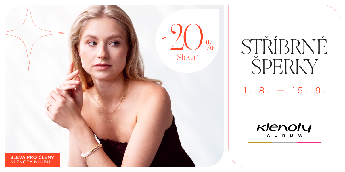 20 % sleva na všechny stříbrné šperky* pro členy Klenoty Klubu